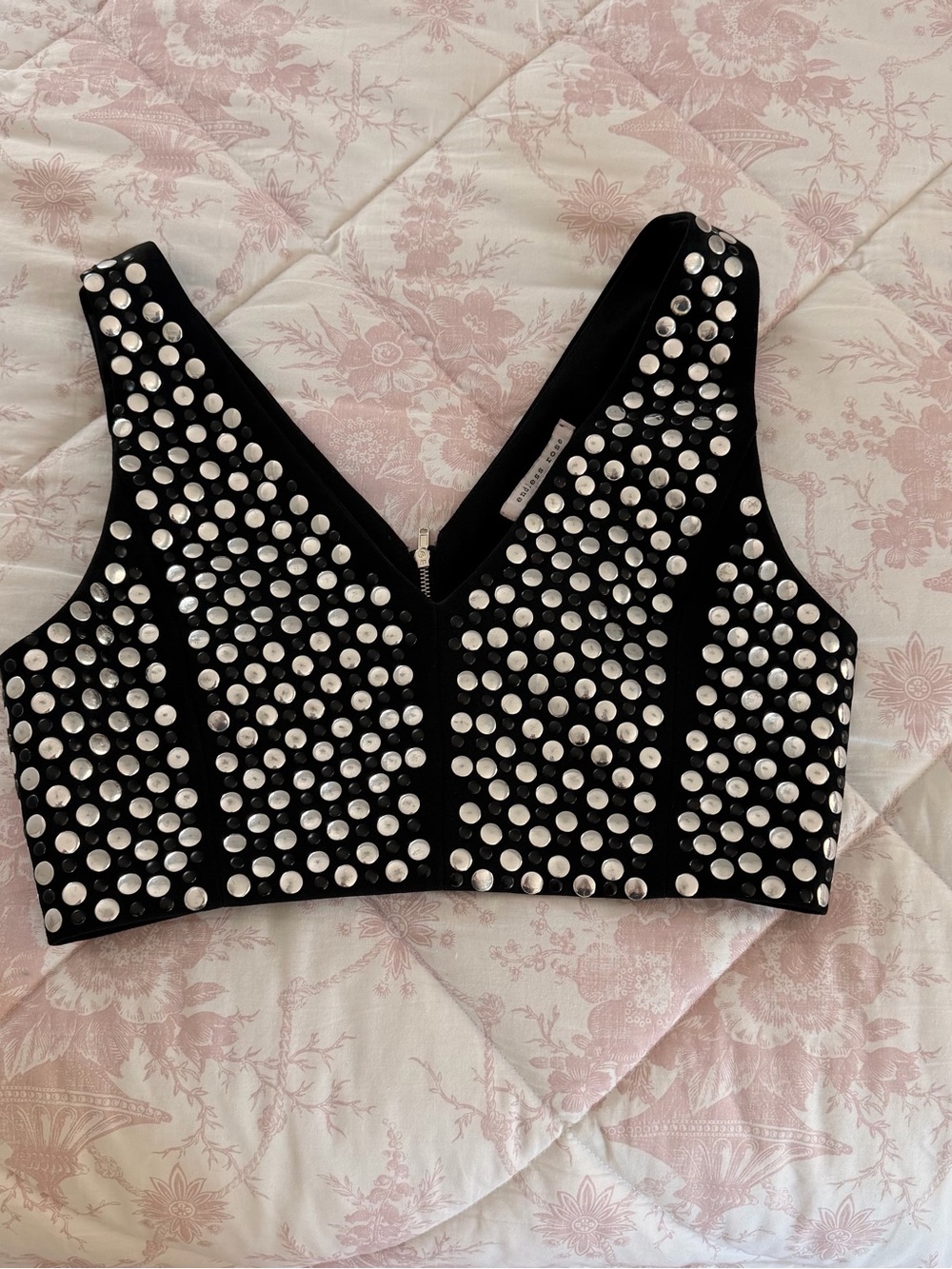 Endless Rose Black Studded Crop Top